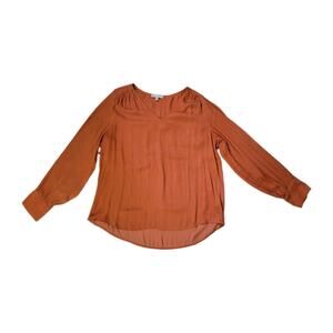 Maison D' Amelie Womens L Autumn Business Casual Satin Boho Chic Peasant top